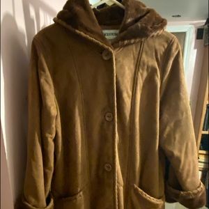 Beautiful suede hooded coat